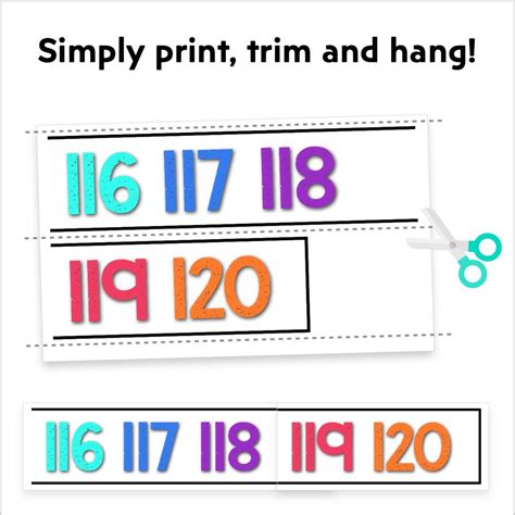 Classroom Number Line 0-120 - Kinder Craze - Worksheets Library