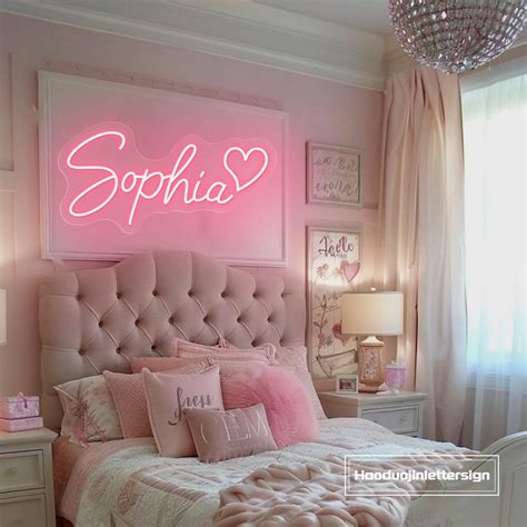 Custom Name With Heart LED Neon Sign, Personalized Girl Baby Kid's ...