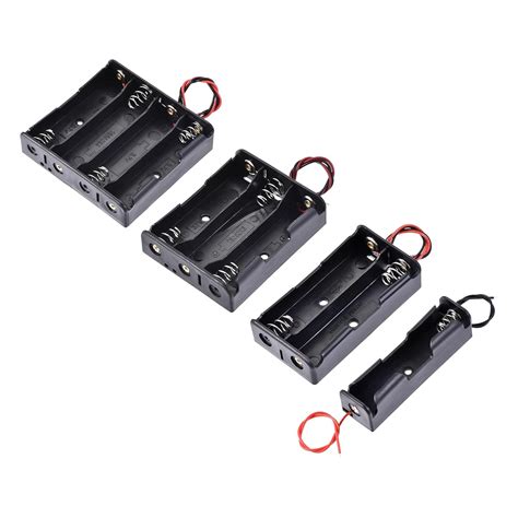 uxcell Battery Storage Case 1 Slot 2 Slots 3 Slots 4 Slots 2-Wire Lead ...