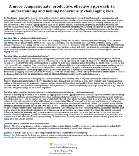 Image result for Ross Greene Collaborative Problem Solving