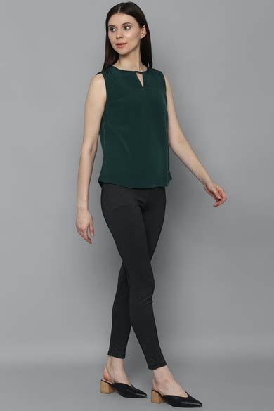 Buy Women Green Solid Casual Top Online - 712145 | Allen Solly