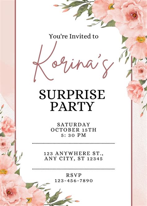 Surprise Birthday Party Invitation Ideas