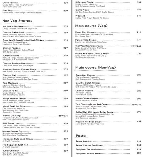 Menu - Float Rooftop Lounge