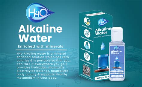 H4O pH-Booster Alkaline Mineral Drops (50 ml) | Contains Antioxidants ...