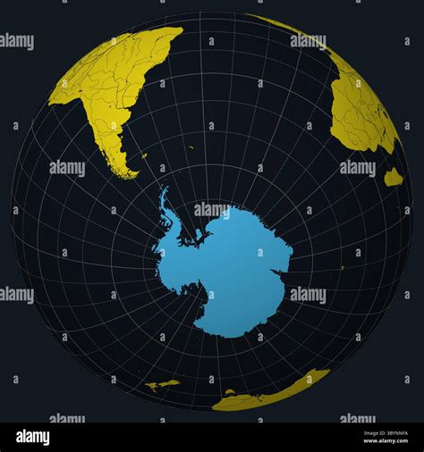Antarctica on Globe. Country view on the world map in Charcoal Bright ...