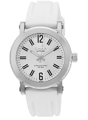 Omax Silicone Analog White Dial Mens Women Watch (White Dial Stainless ...