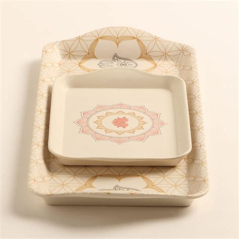 Buy Vrindawan Platonic Bamboo Fibre Platter - Set of 2 from Home Centre ...