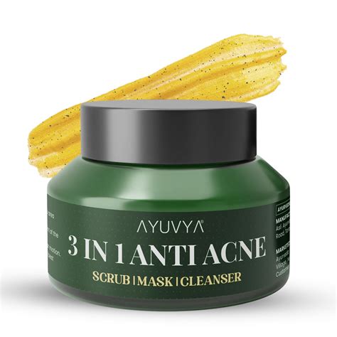 Ayuvya 3 in 1 Anti Acne Cleanser-Mask-Scrub | Reduces acne & Controls ...