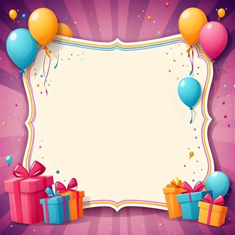 Birthday party invitation card frame vertical background empty copy ...