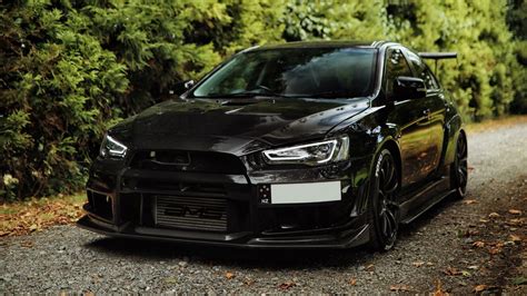 Wallpaper mitsubishi lancer evolution, mitsubishi, black, front view hd ...