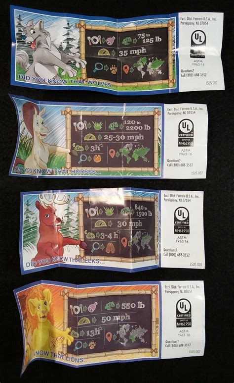 Kinder Joy Toys Lot - 4 Animals - Elk, Lion, Horse, | Ubuy India