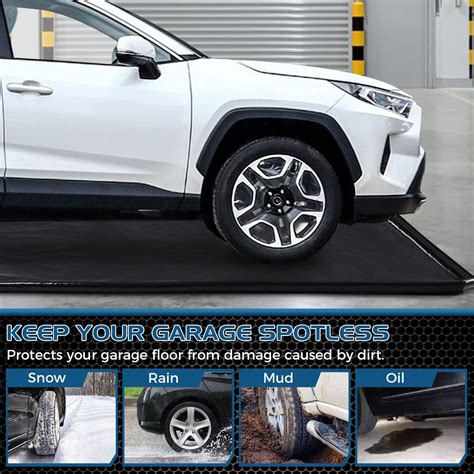 JDGG Waterproof Garage Floor Mat for Under Car, Heavy Duty Containment ...