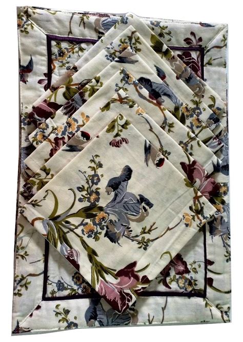 Buy Jewel Kraft Designs 6 Napkins with 6 Quilted Mats Set for Warmer ...
