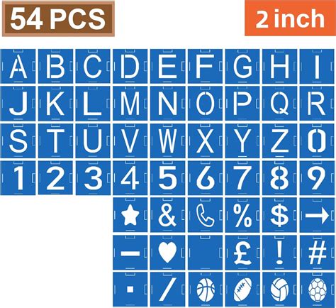 Buy 2 Inch Letter Stencils Symbol Numbers Craft Stencils, tiwalvis ...