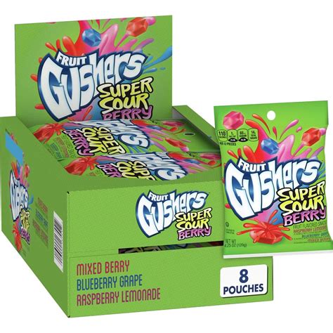 Buy Gushers Super Sour Berry Fruit Flavored Snacks 8 Count Online at ...