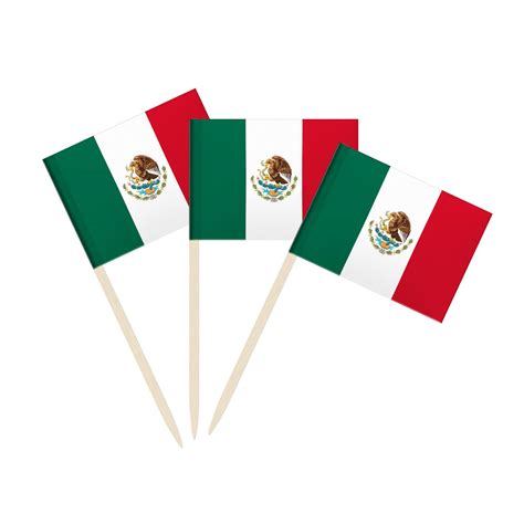 100 Pack Mexico Flag Mexican Toothpick Flags Cocktail Picks Mini ...