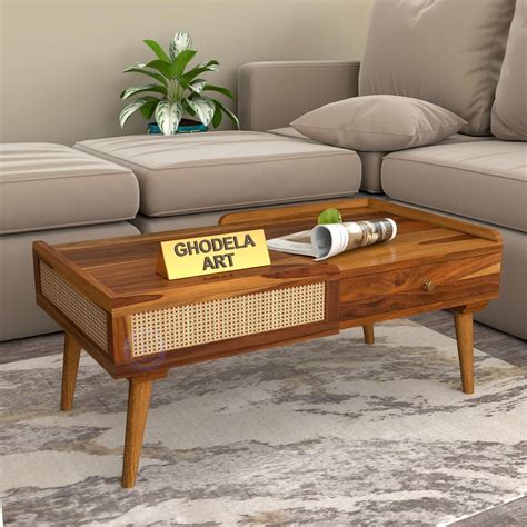 GHODELA ART Sheesham Wood Jali Coffee Table for Living Room Home ...