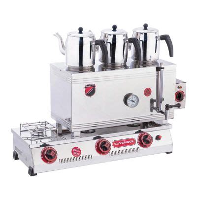 SilverInox 2101 60 Model Welded Tea Cooker, Double Base, 3 Teapot, 33 L ...