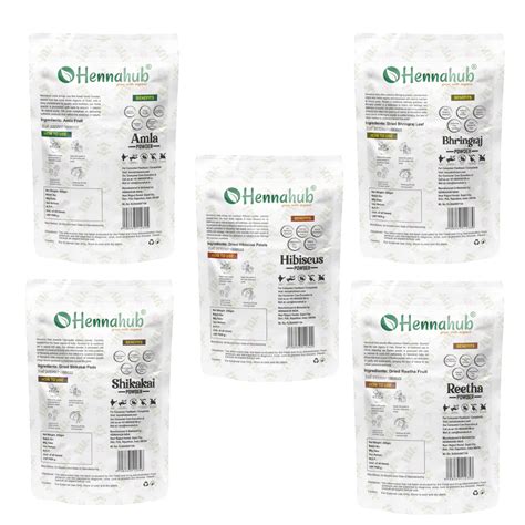 Amla, Reetha, Shikakai, Bhringraj and Hibiscus Powder for Hair, 200g e ...