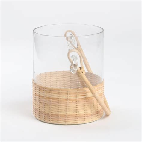 Buy Splendid Santorini Glass and Rattan Lantern with Handle from Home ...