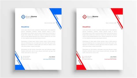 Moderne Business-Briefkopf-Vorlage in blauen und roten Farben ...