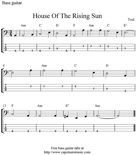 Free Printable Guitar Sheet Music