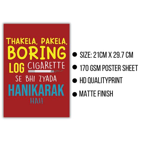 HD Printed Thakela Pakela Boring Log Bollywood Dialogue Poster at just ...