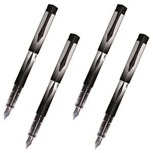 Platignum Tixx Non-Refillable Plastic Fountain Pens - Black Ink - Non ...