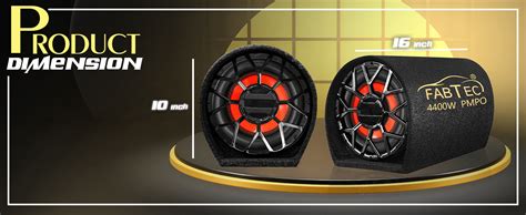 FABTEC 8" Car Bass Tube Subwoofer with Inbuilt Amplifier Deep Bass ...