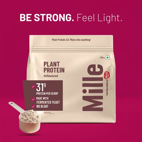 Mille Plant Protein | 31g/Scoop | Unflavoured | Fermented Yeast Protei