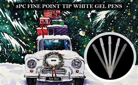 worison 3pc Fine Point Tip White Gel Pens for Black Paper Drawing ...
