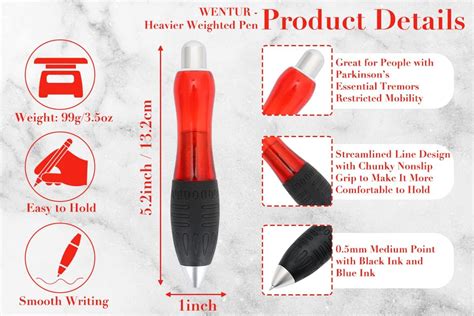 Wentur HEAVIER Weighted Pens for Hand Tremors, Parkinsons India | Ubuy