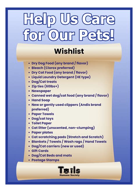 Wish List - Tails Humane Society - Dekalb IL