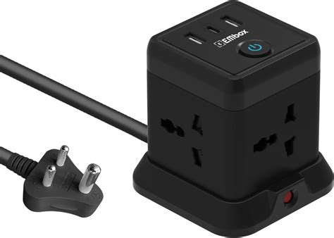 Buy EMBOX Cube Extension Board with USB Port with Universal Sockets and ...