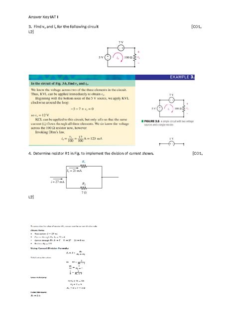 Answer Key IAT I QP - Circuit Analysis - Answer Key IAT I 3. Find vx ...