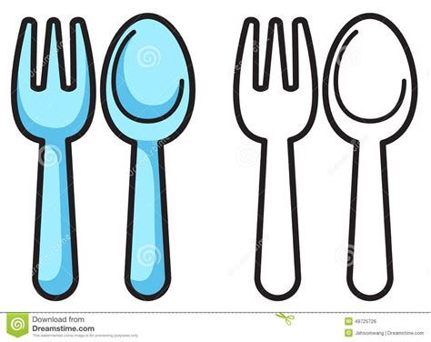 Spoon coloring #2, Download drawings | Forks and spoons, Fork, Spoon