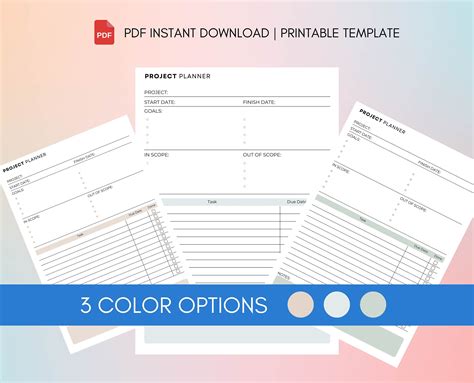 Image result for Project Planner Template