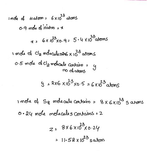 2.5) Calculate the number of atoms in each of the following,D) 0.9 mole ...