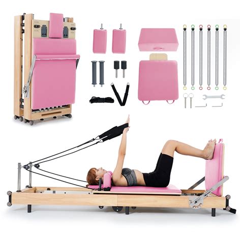 MOPHOTO Foldable Pilates Reformer, Home Workout Machine, 300 lbs Body ...