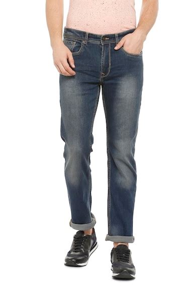Buy Men Blue Mid Wash Jeans Online - 310403 | Peter England