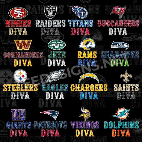 32 NFL Glitter Diva Designs PNG – Tee Designs