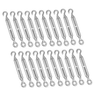 Stainless Steel 304 Turnbuckle Hook And Eye Wire Rope Tension (M8, Pack ...