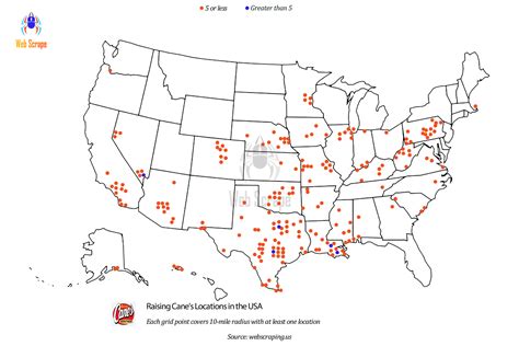How Many Raising Cane’s Locations are there in United States? – Web Scrape