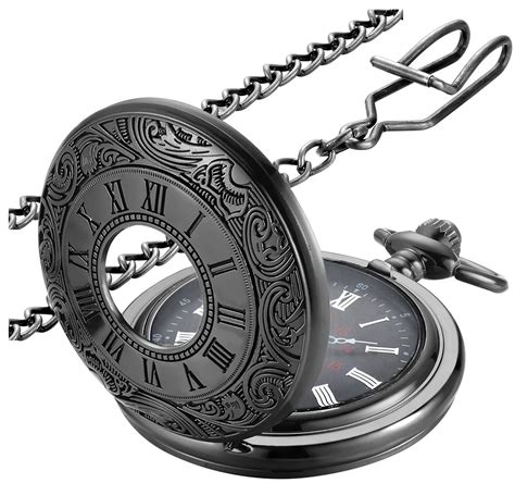LYMFHCH Vintage Roman Numerals Quartz Pocket Watch, Men Womens Watch ...