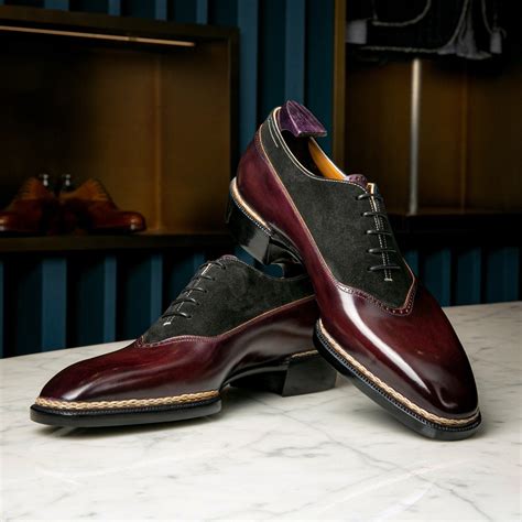 Cherry Leather Garnet Grace Brogue Oxford Shoes – Costoso Italiano