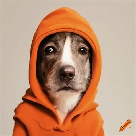 Cute dog wearing a hoodie on Craiyon