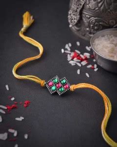 Shrungar Designer RDA63 Silver Rakhi Set Price in India - Buy Shrungar ...