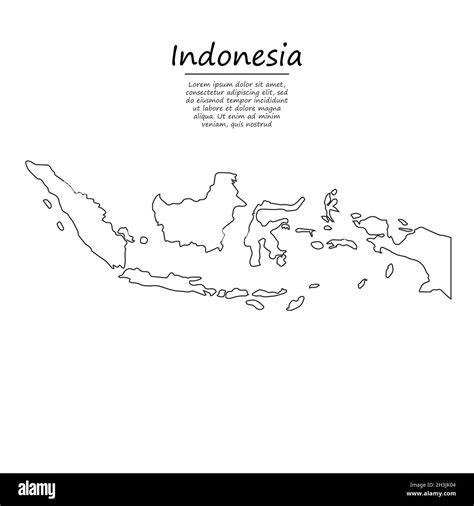 Outline Map Of Indonesia Creative Vector Indonesia Country Map Made Of