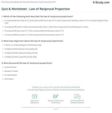 Law Of Reciprocal Proportions