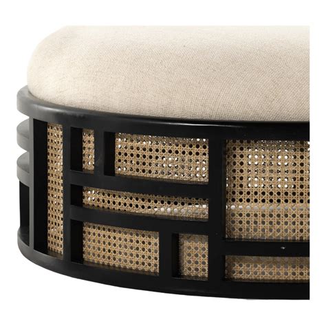 Nismaaya Jem Rattan Ottoman Black – Nismaaya Decor